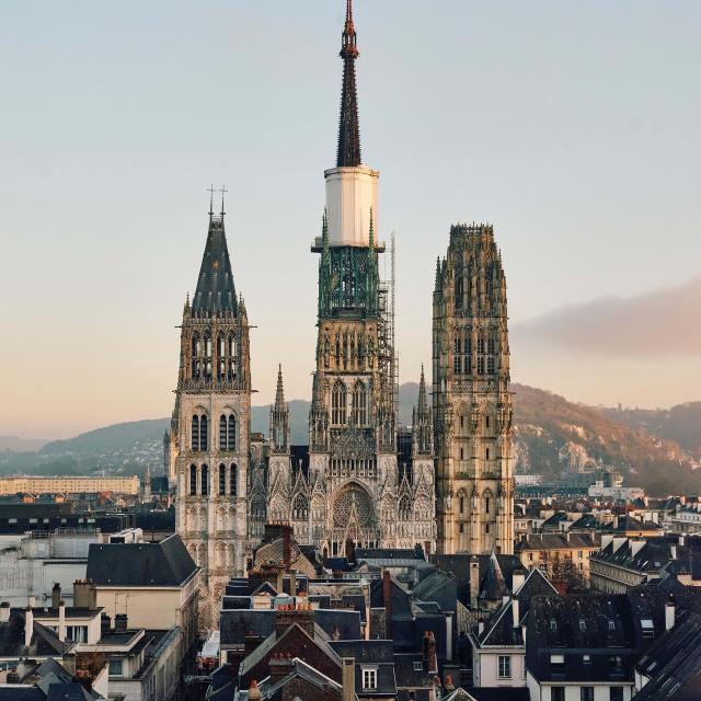Vue de la cathédrale de Rouen depuis le Gros Horloge