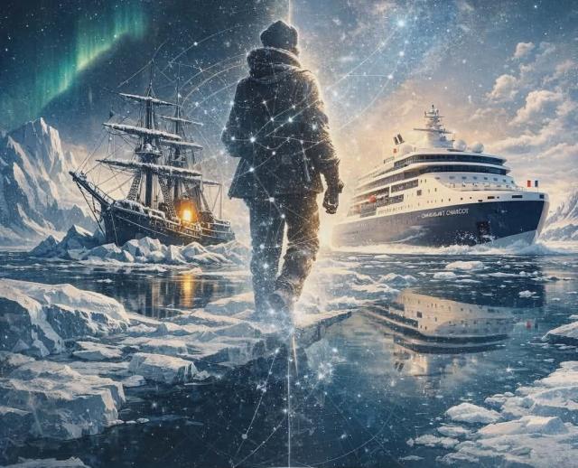 A ses auditeurs assis dans la péniche Pompon Rouge, Eric Rouault ouvrira la voie vers l'Antarctique le temps d'une conférence