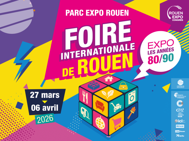 Le visuel aux couleurs pop de la foire internationale de rouen