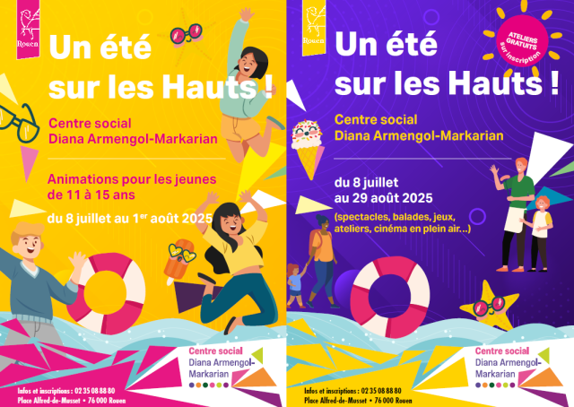 Sur les Hauts-de-Rouen pendant les vacances d'été, le centre social Diana Armengol-Markarian se mobilise pour multiplier les loisirs accessibles au plus grand nombre du côté du Châtelet, tandis que le centre André-Malraux en fait de même à la Grand'Mare.