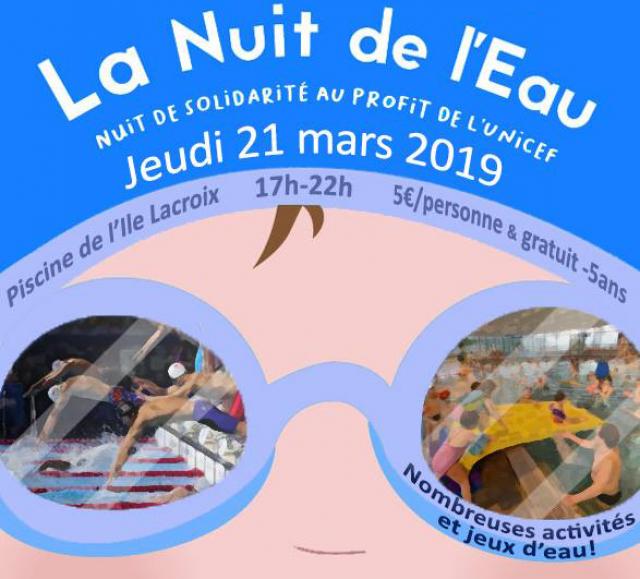 Nocturne à la piscine ! Visuel Nuit de l'eau 2019 Rouen