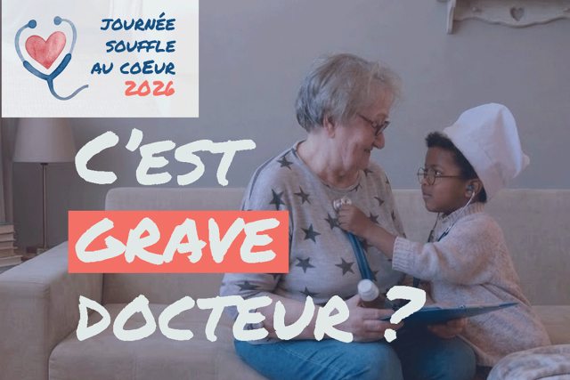 Le visuel de l'événement avec une petite fille qui osculte une senior