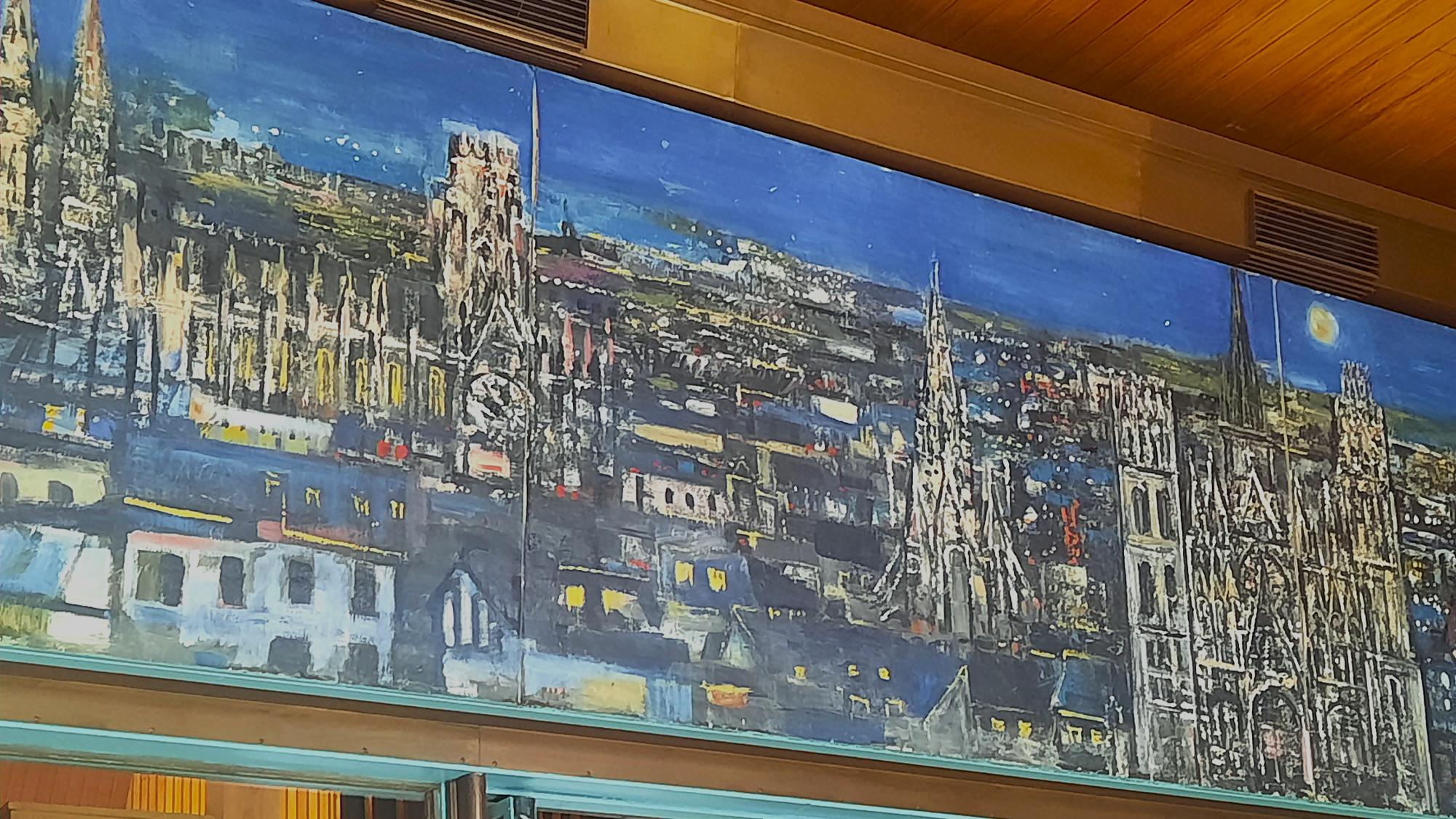 N°6. Robert SAVARY (1920-2000), Vues de la ville de Rouen, 1961. Toile marouflée sur métal